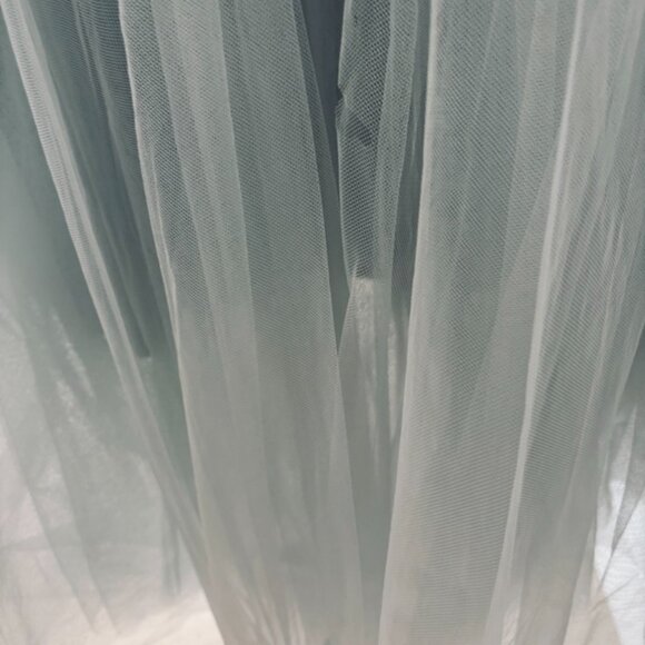 Stunning 50s Vintage Sea Foam Blue Tulle Dress - Picture 4 of 12